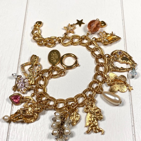 Kirks Folly Jewelry - vintage Kirks Folly double link charm bracelet